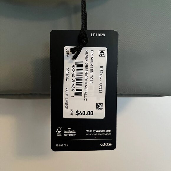 Adidas Premium Mini Tote Crossbody Bag - Green and Gold - Picture 7 of 9